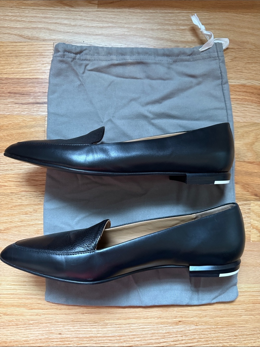 NIB Everlane Black Leather Pointed Loafers Size 11 - Picture 5 of 6